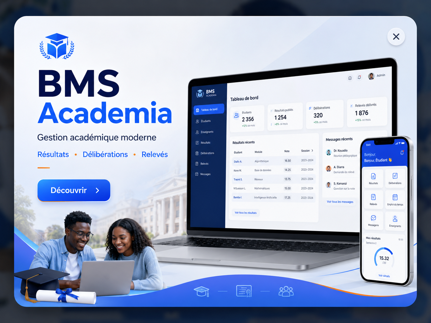Centralisez la gestion academique avec BMS Academia.